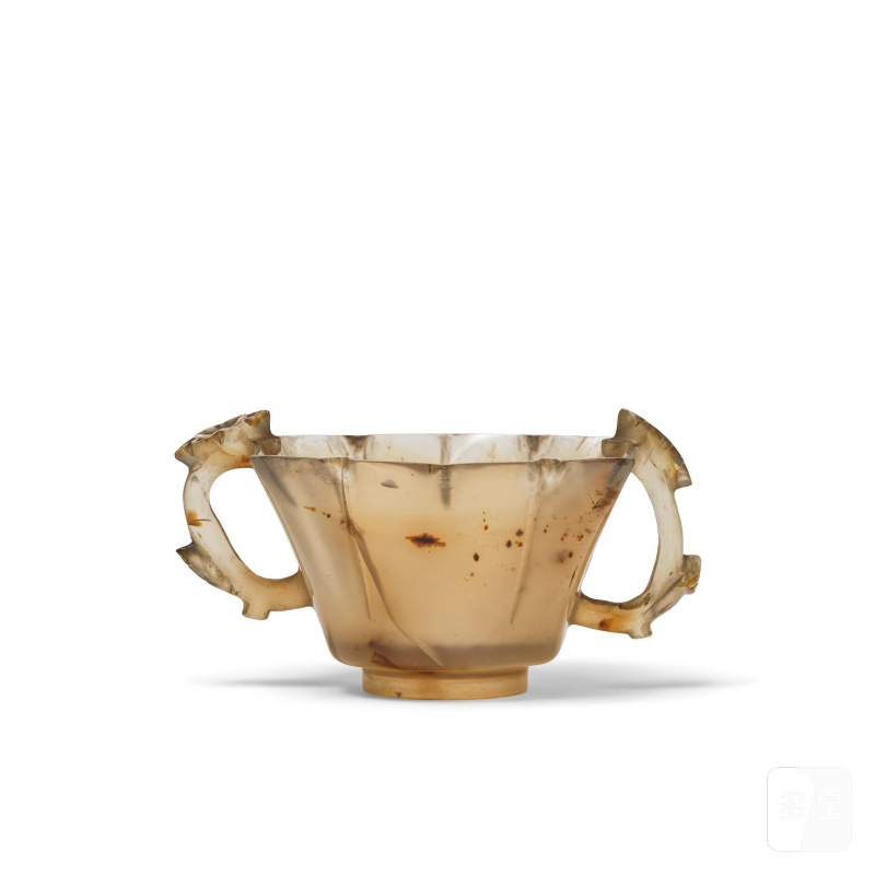 明晚期 瑪瑙花式雙耳杯 | COUPELLE EN AGATE - 图1